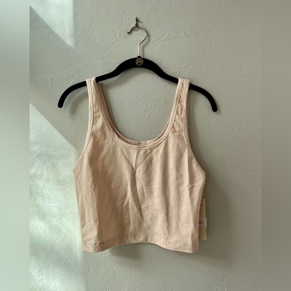 MATE THE LABEL ORGANIC COMFORT CROPPED TANK IN SAND M - Picture 4 of 5